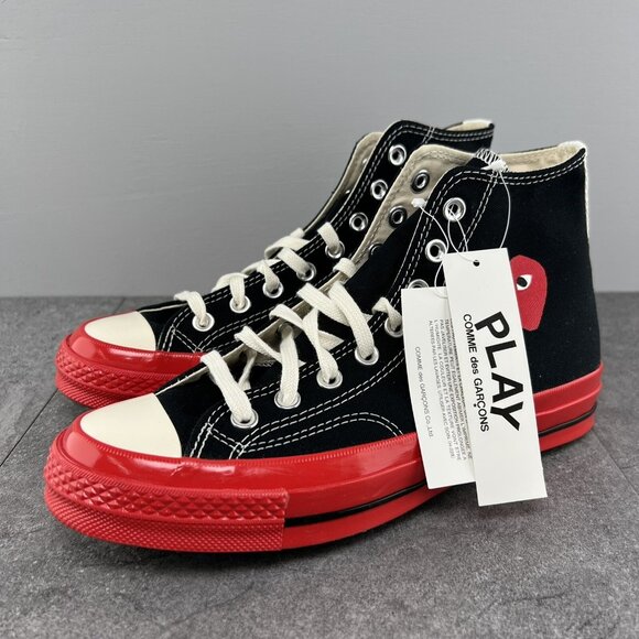 Converse Chuck Taylor All Star 70 Hi Comme Des Garcons Size 9 Mens Black Red - Picture 5 of 9